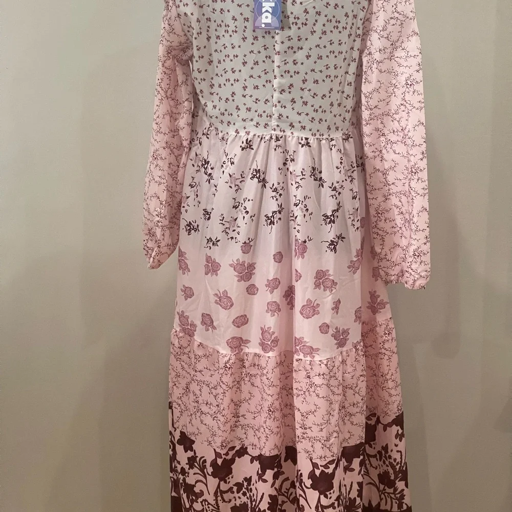 New‎ Hekka M Floral Patterned Long Sleeve Midi - Picture 4 of 7